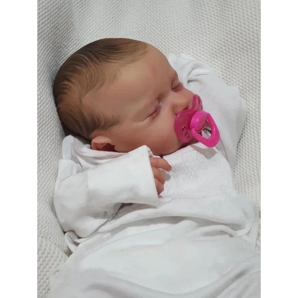 19inch Reborn Baby Doll Sleeping Loulou Newborn Size Multiple Layers Hand-painted with Visible Veins Muñeca Bebe Reborn Juguetes