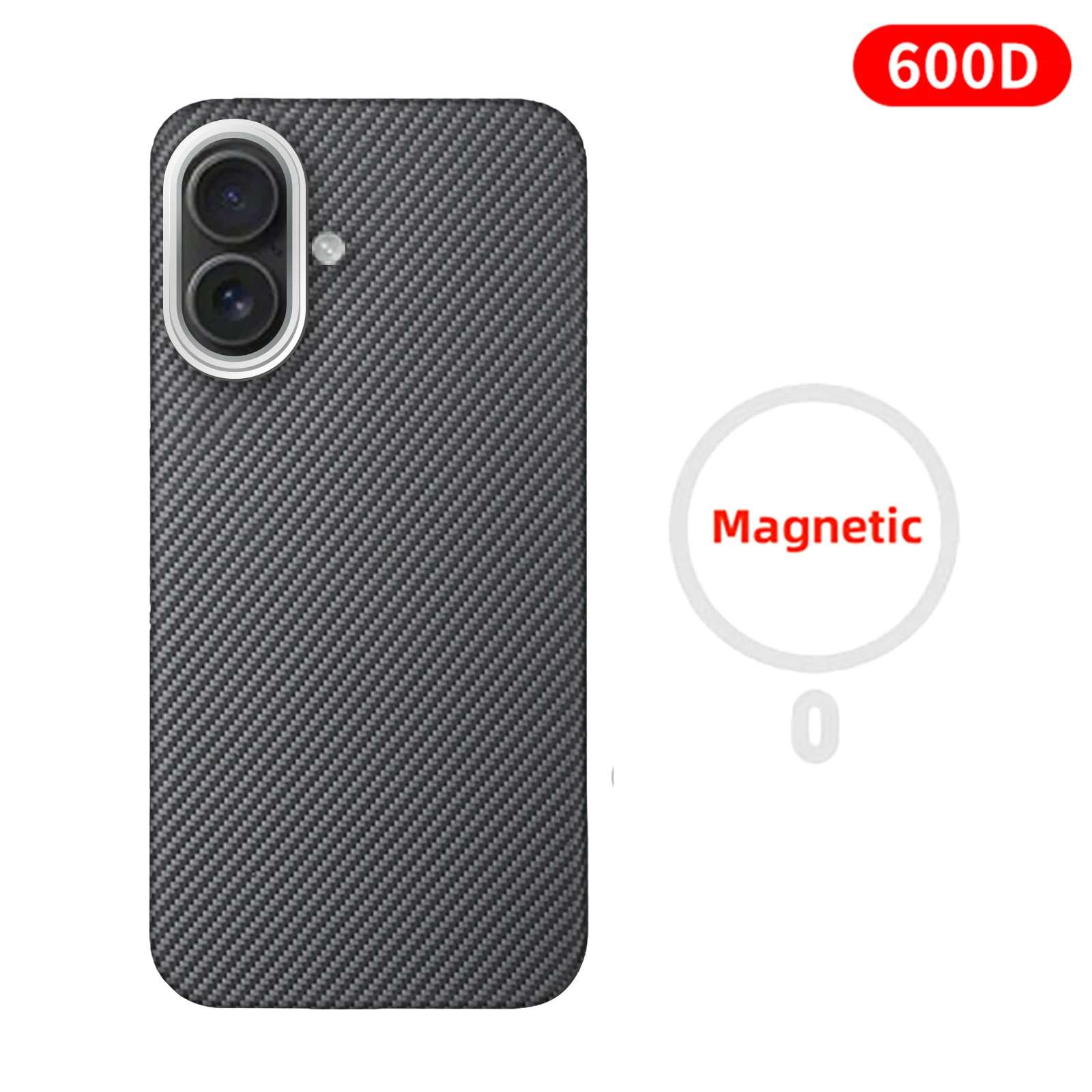 Für iPhone 17 Aramidfaser-Hülle Carbon-Kevlar-Gewebe Dünne Hartschale Magnetisch Schwarz Schlank Leicht Rot 600D Premium 1500D