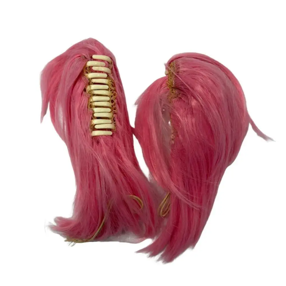 Nuevo 2026 Anime Madoka Kaname Cosplay peluca rosa 30CM doble cola de caballo estilo corto con gorro de peluca gratis pelo sintético resistente mujeres