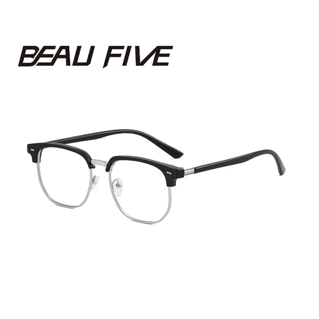

BEAU FIVE Anti-Blue Light Photochromic Glasses, Unisex Fashionable Square Frame UV400 Computer & Mobile Phone Glasses F109
