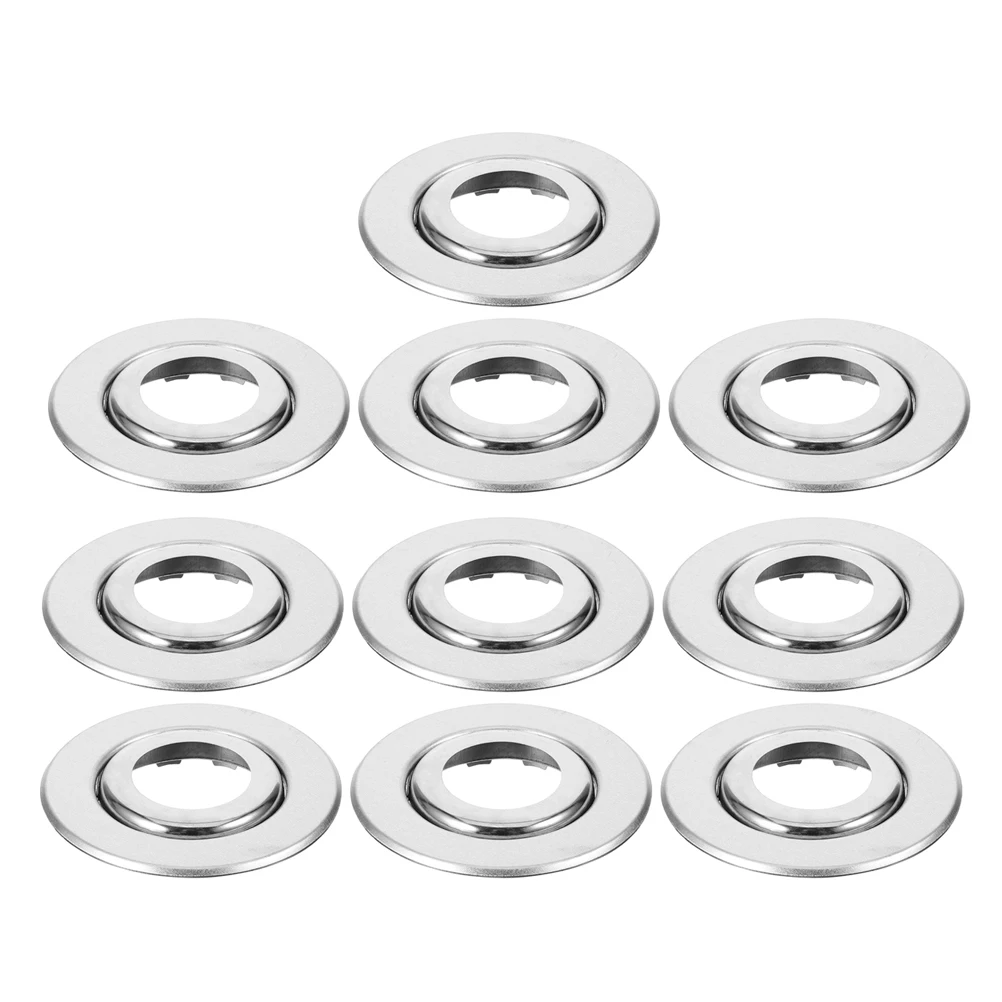 

10 pcs Stainless Steel Sprinkler Cover Double Layer Guard Head Plate Silver Donut for Ceiling Adjustable Pipe Covers