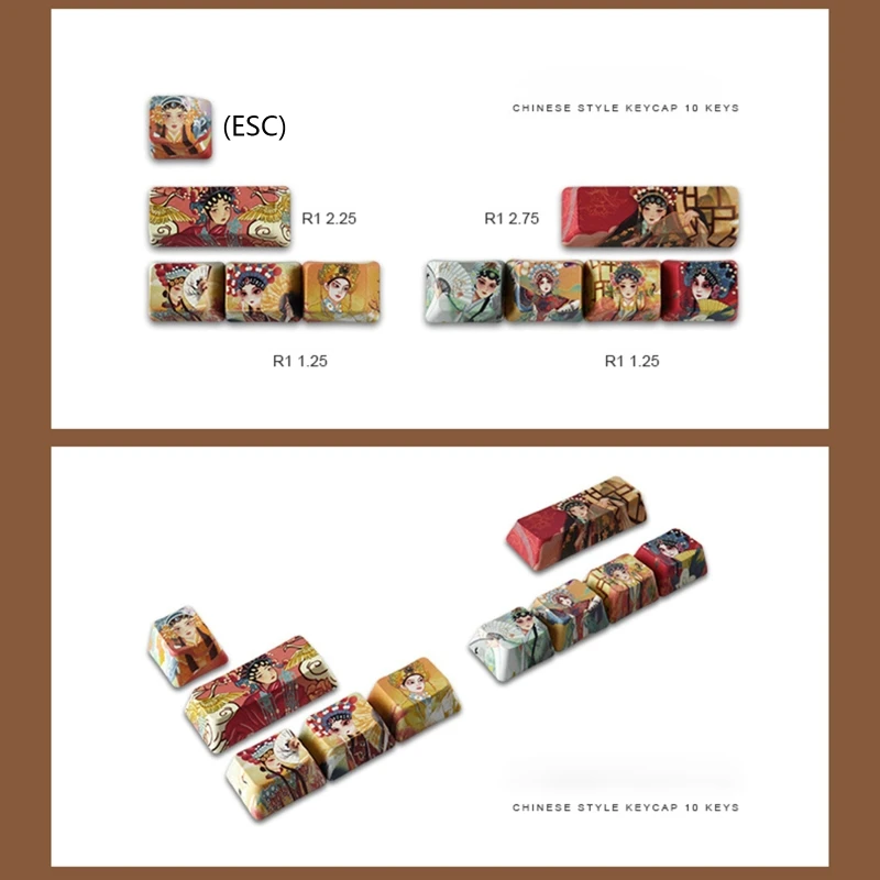 Thick PBT Keycaps for R1 SHIFT Mechanical Keyboard OEM Costom Dye Sub 10pcs