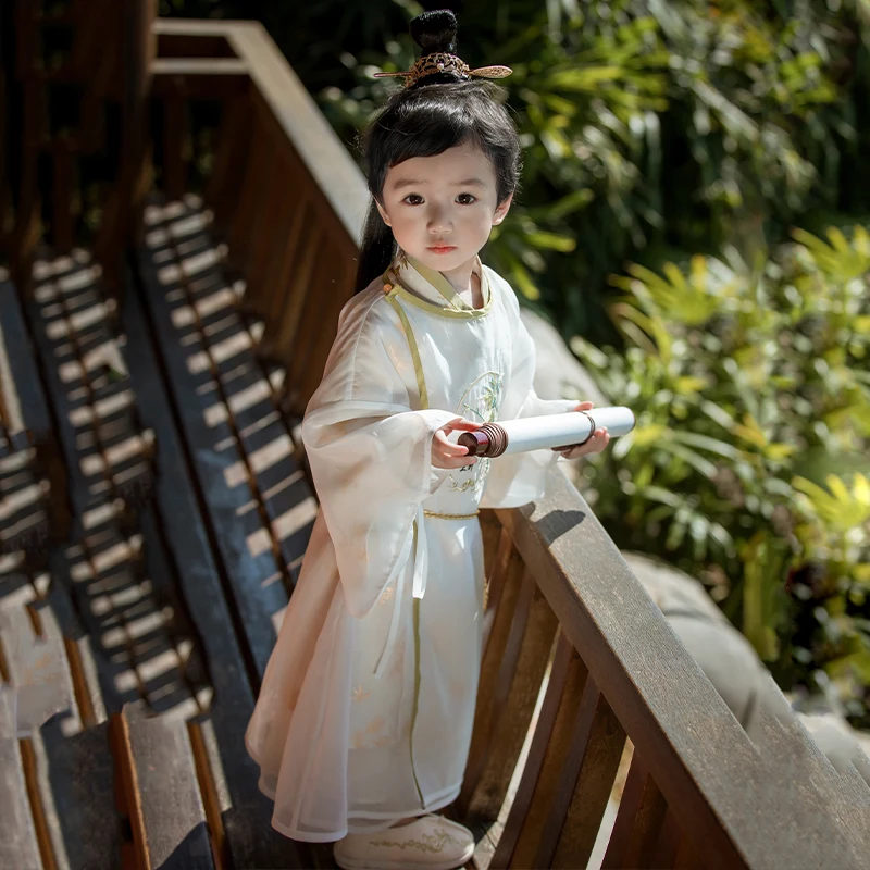 طقم ملابس هانفو من قطعتين للأطفال الصغار ، رول أولاد رضيع ، فائق الخالد ، طراز قديم ، الربيع والخريف ، على الطراز الصيني