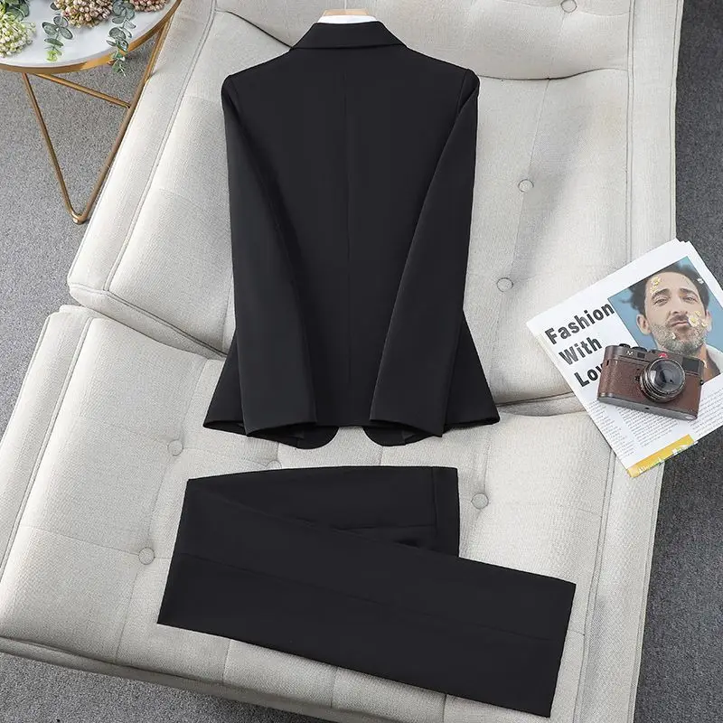 

Bla Suit Jaet Women's Workwear Spring Autumn Profional Outfit Interview Formal Hotel Manager Ele Western Suit