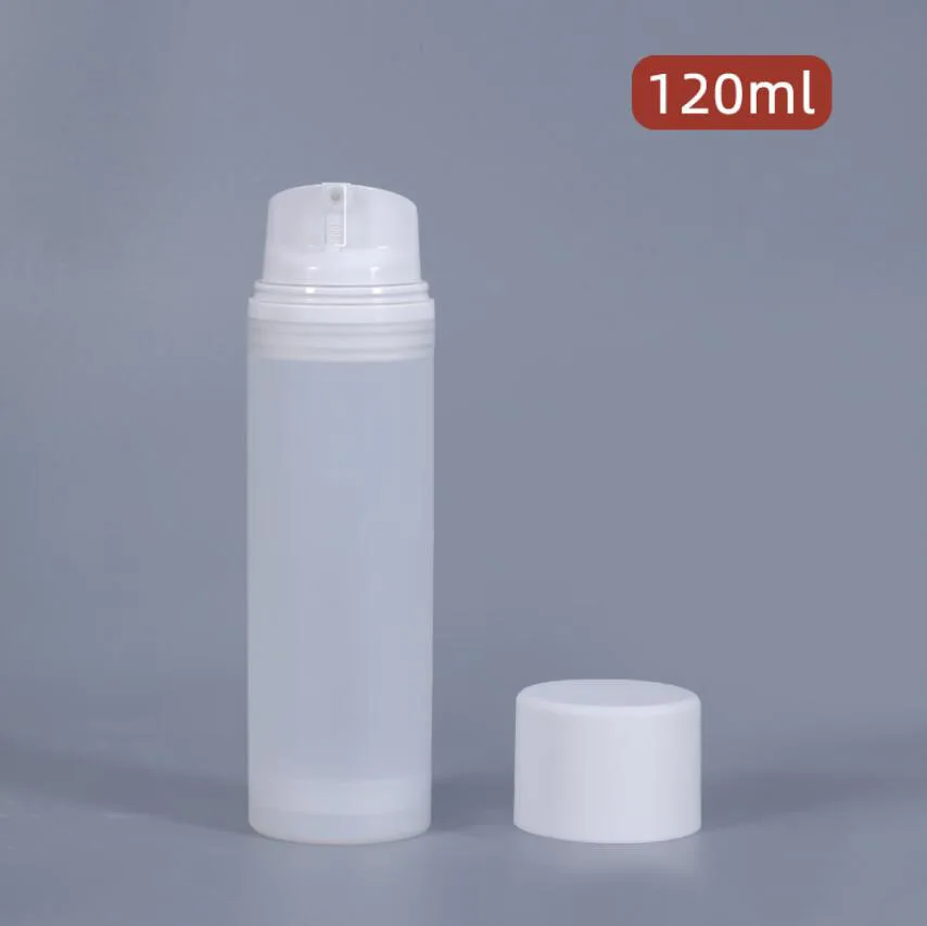 120ML frosted  plastic airless bottle,white/transparent lid for lotion/emulsion/serum/cream/whitening liquid/foundation packing