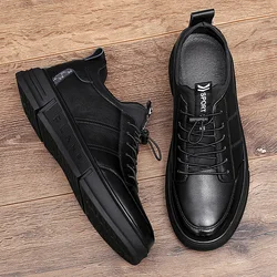 Trendy New Men's Elevated Shoes Thick Sole Oxford Shoes Men's Genuine Leather Casual Shoes Office Business Shoes Free Delivery