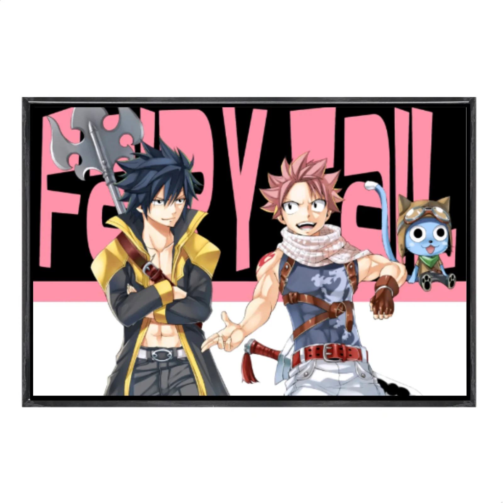 

Japanese Manga Multi-Size Canvas Poster Double Framed Wall Art,Fairy Tail Home Decor for Living Room Bedroom
