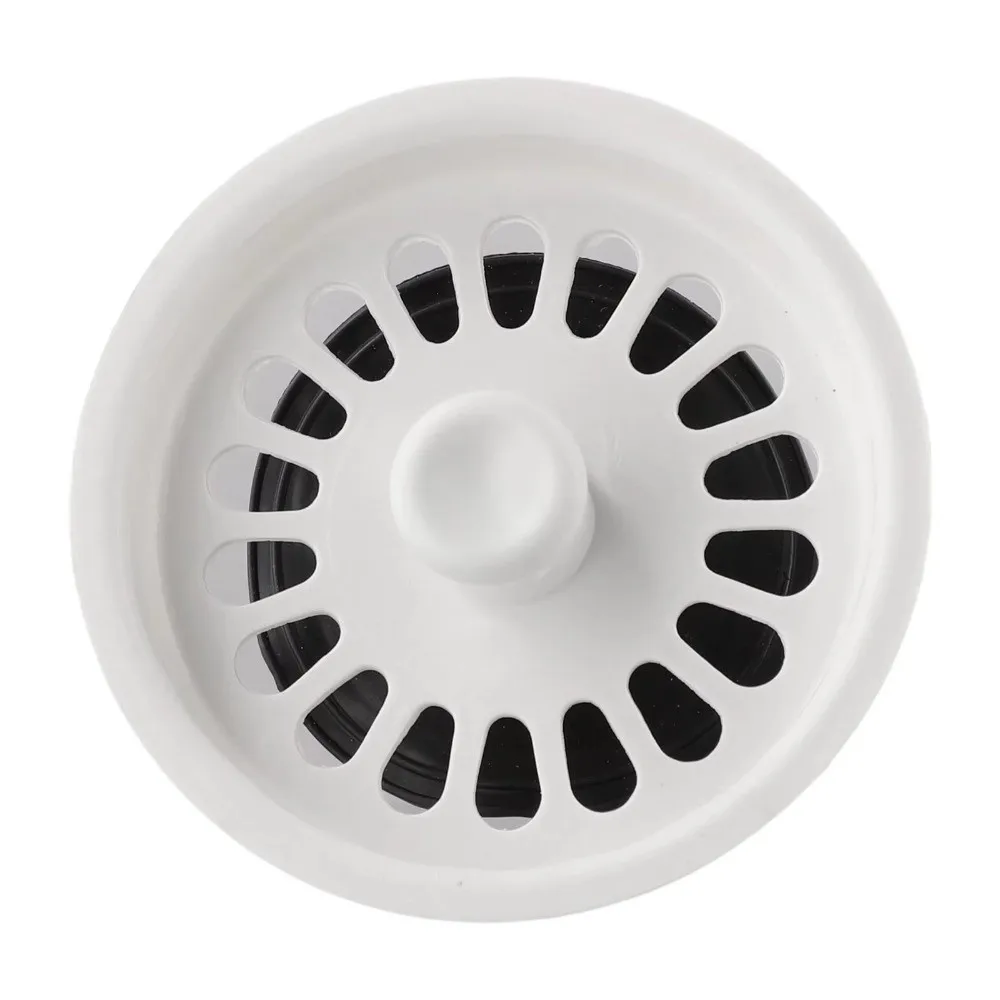 Universal 78mm Kitchen Drain Filter Fine Mesh White Plastic Sink Strainer Plug Easy Clean Kitchen Sink Accessory Basin Plug