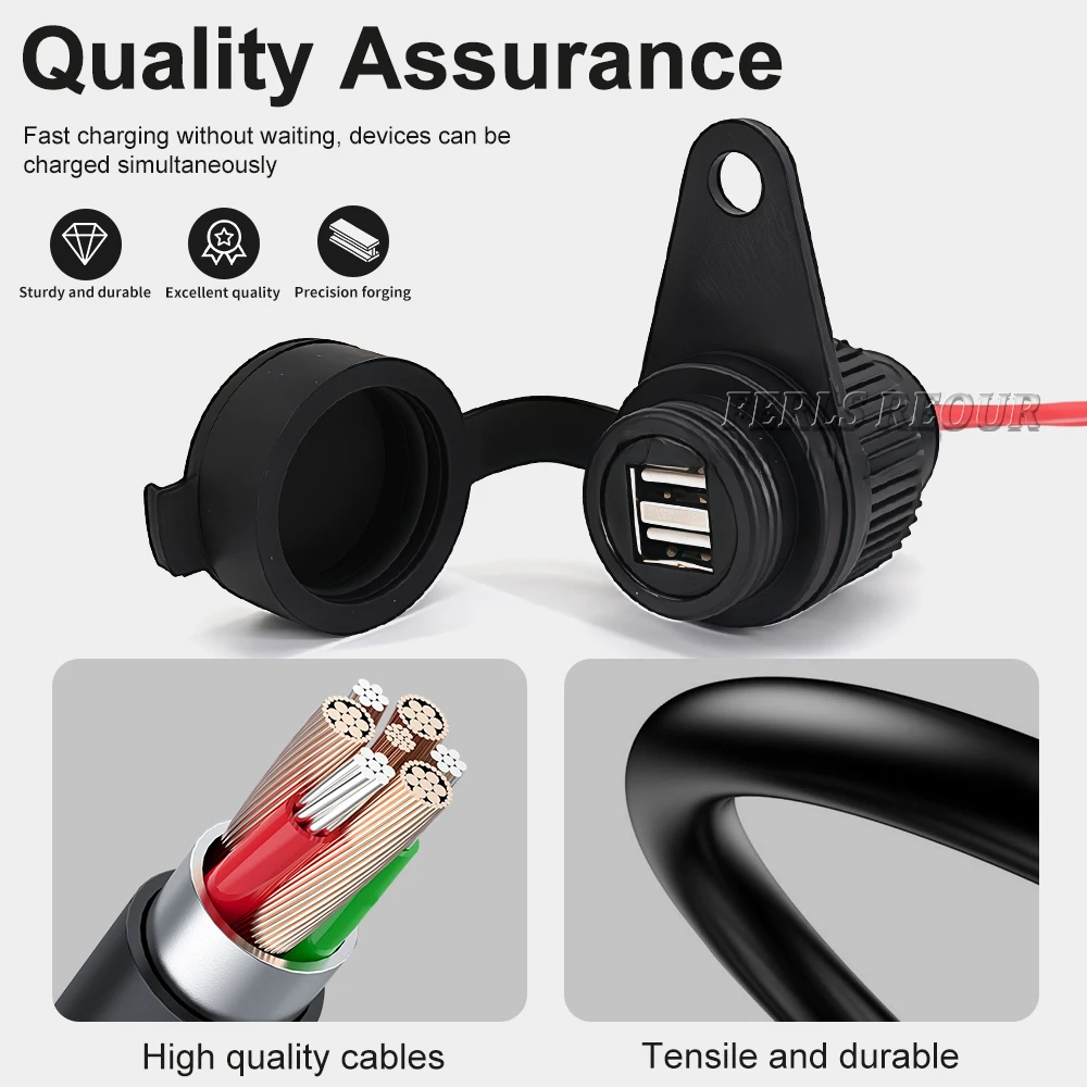 دراجة نارية USB تيار مستمر المخرج لسيارات BMW R1200GS R1250GS R1300GS Adventure F900GS R18 S1000RR R NineT منفذ محول عدة محول USB #2