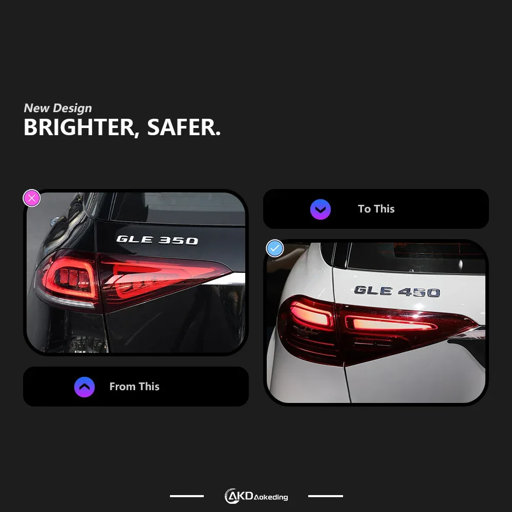 

Car Lights for Benz GLE W167 Led Tail Lamp 2019-2024 GLE350 V167 Tail Light GLE400 Rear Stop Brake Reverse