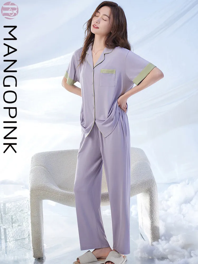 2023-new-women's-spwear-thin-ort-sve-long-pants-modal-home-clothes-summer-outdoor-wearable-plus-size-set-comfortable