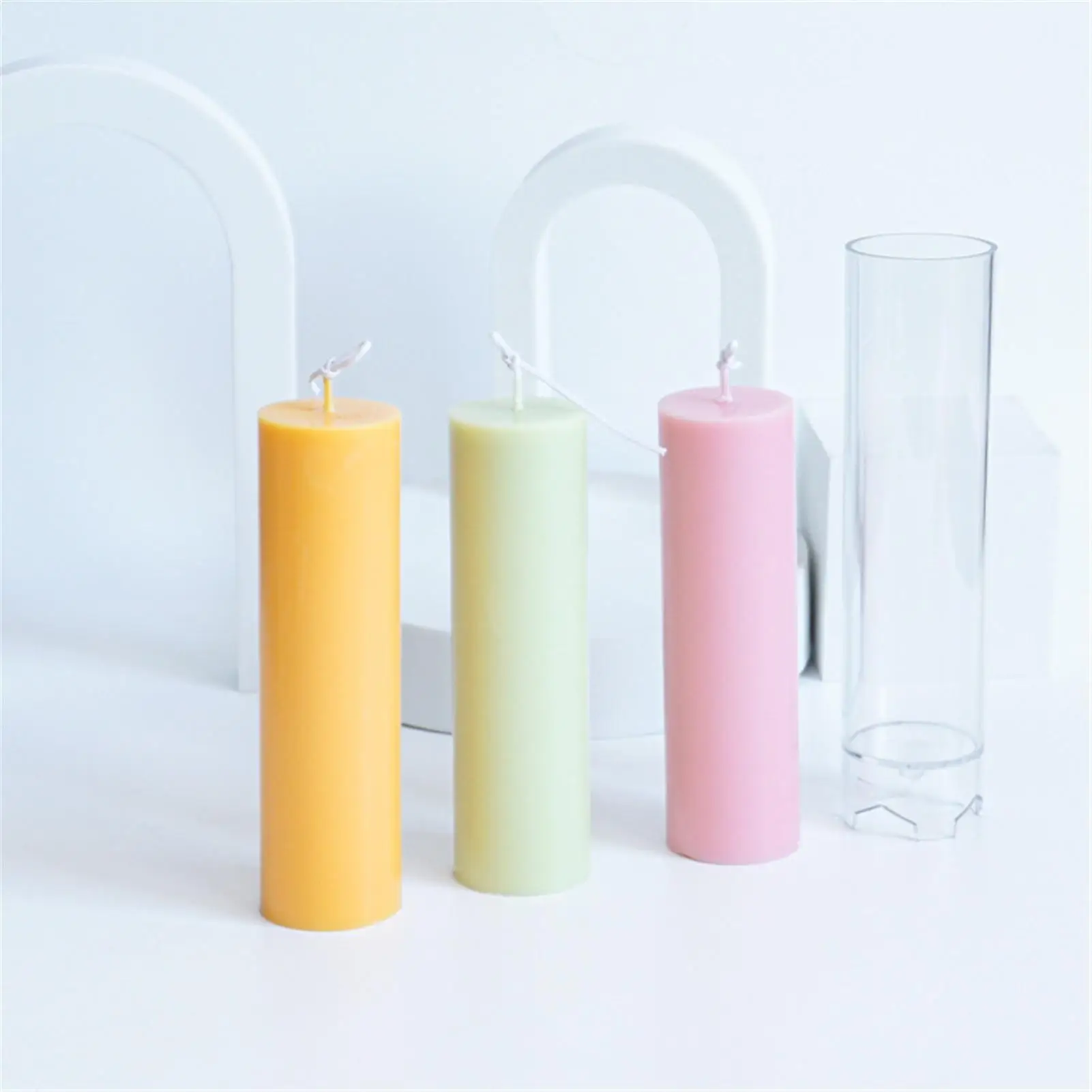 3D Candle Stick Mold Candle Mold Handmade Aromatherapy Candle Making Kit Cylinder Cake Decor Mold For Home birthday Gift Party