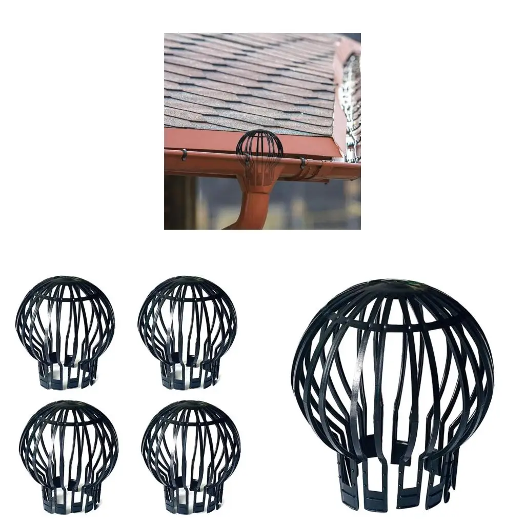Black Plastic Gutter Balloon Protective Filter Flexible Downspout Filter for Most Home Downspout Garden Filter