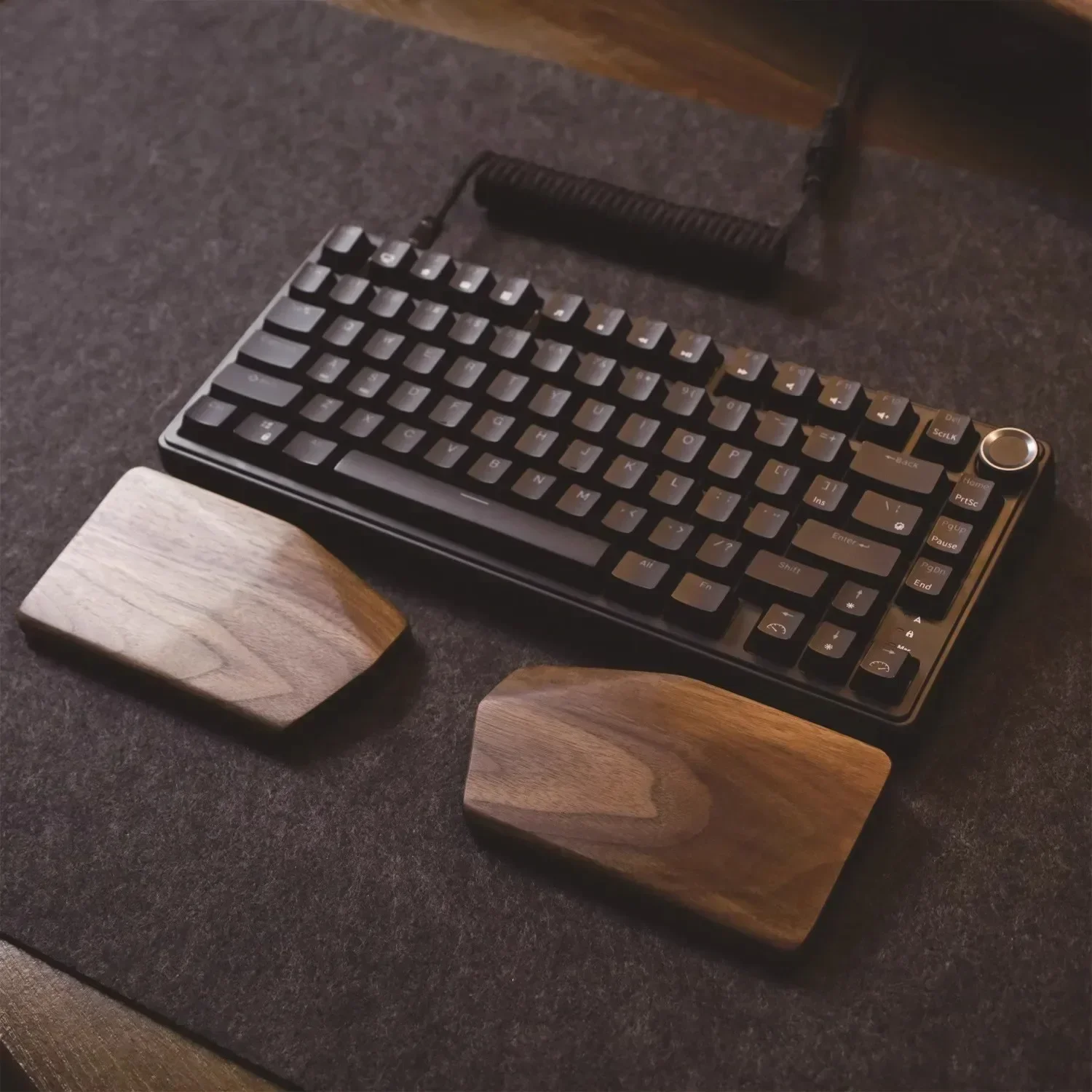 Orzech Plam Rest Split Keyboard Wrist Rest Wooden Custom 61/68/84/87/98/104 klawisze do klawiatury mechanicznej z litego drewna Palm Stress — zdjęcie produktu 3