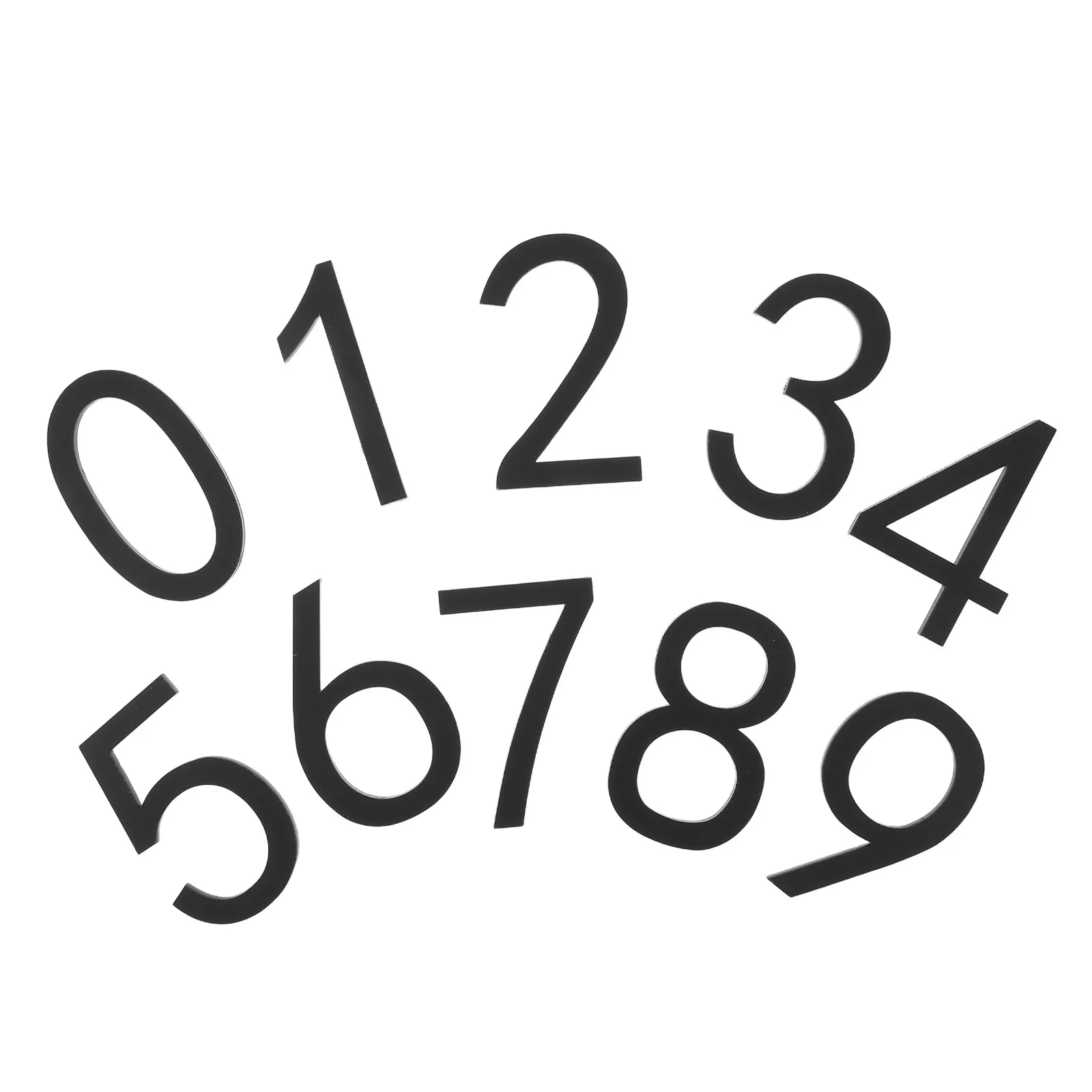 10Pcs Acrylic 3D Numbers - Stick on Address Decals for Front Door Mailbox Hotel Room Numbers Modern Style Black