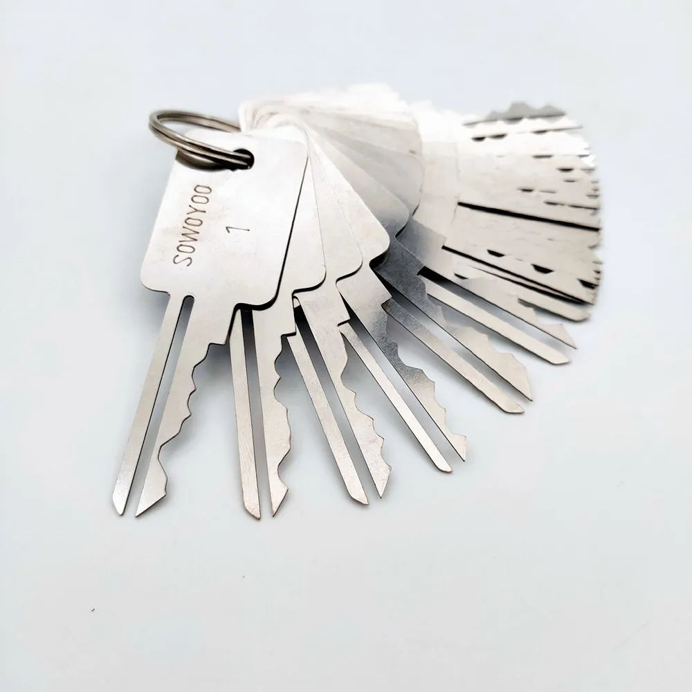 48pcs Door Lock Pick Keys,Stainless Steel Civil Lock Open Tool,Multi Lock Key Locksmith Supply