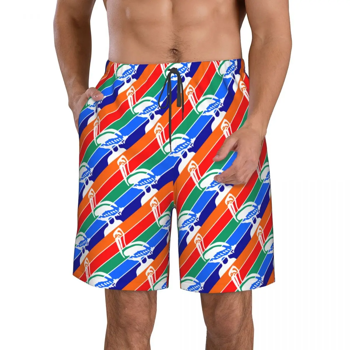 Men's Swim Shorts Summer Swimming Trunks Beach Surf Board Male Clothing Pants Saint Petersburg Flag