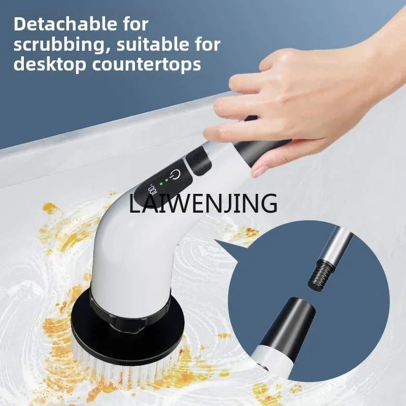 MJY pulizia elettrica spazzola per pavimenti impermeabile con manico lungo spazzola per pavimenti elettrica per bagno