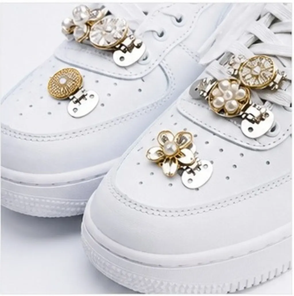20Pcs Stainless Steel Shoe Clips Flat Blank DIY Metal Buckles Findings for Shoe Accessories Beads Flower Decoration