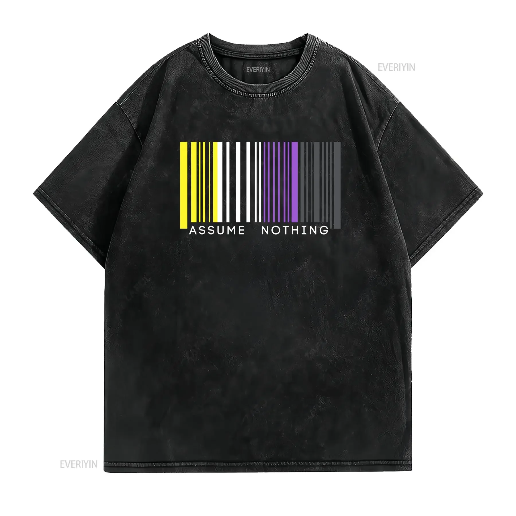 Nonbinary T Shirt Non Binary Genderfluid Pride Genderqueer Enby Agender Demiboy Demigirl vintage Washed Top For Everyday Wear