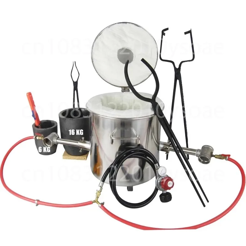 16KG Metal Melting Furnace 1450°C for Gold Silver Aluminum Jewelry Making Casting Tool