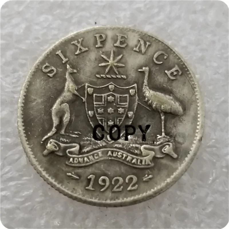 1922 Australian Sixpence Copy Coin Challenge Pocket Coins Christmas Gifts