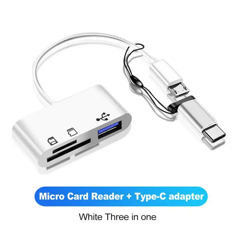 Kartenleser für Computer 3 in 1 Dual-Anschluss USB C zu Typ C Speicher kartenleser otg Adapter tragbarer Typ C Kartenleser