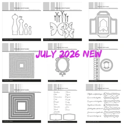 New Simple and Basic Decorative Tags Frames Metal Cutting Dies Danske Tekster Stamps Scrapbooking Small Bag Die Cut DIY Paper