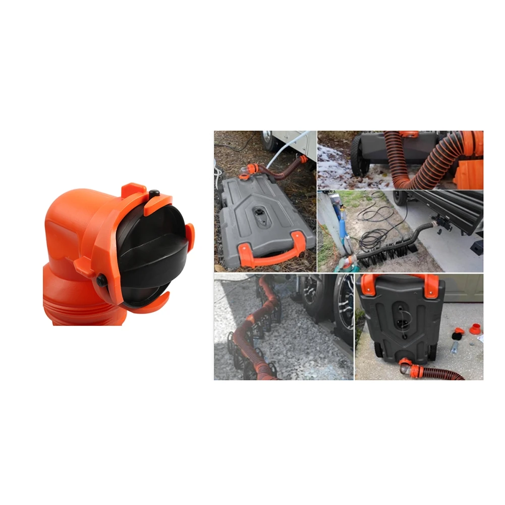 RV Sewer Hose Fitting Adapter 90 Degree Sewer Fitting With Lid Hose Connector RV Accessories-A54R