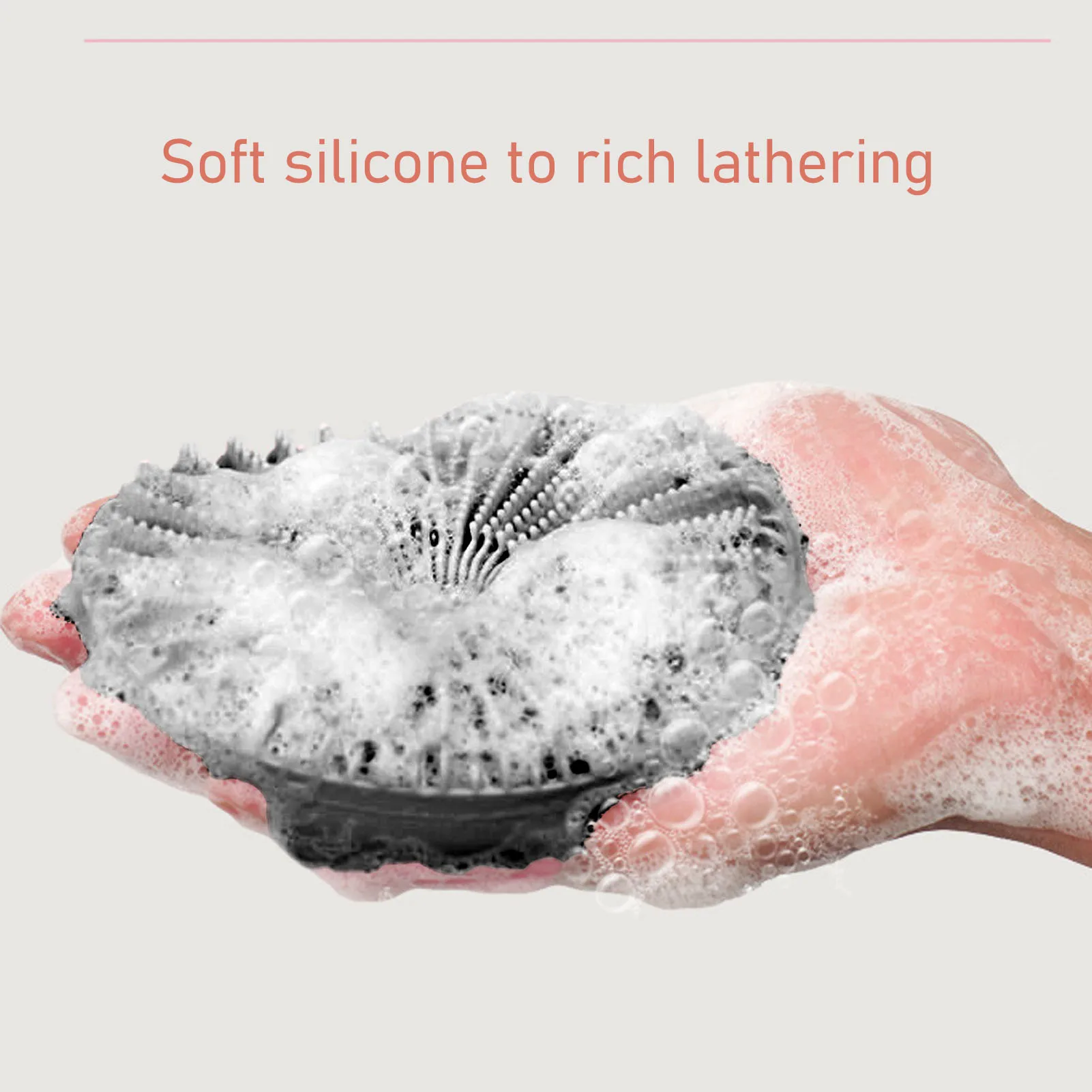 แปรงอาบน้ำซิลิโคน ขัดผิวอย่างอ่อนโยน ขัดผิวได้หลากหลาย แปรงอาบน้ำทรงกลมสีดำ แปรงทำความสะอาดผิวหน้า