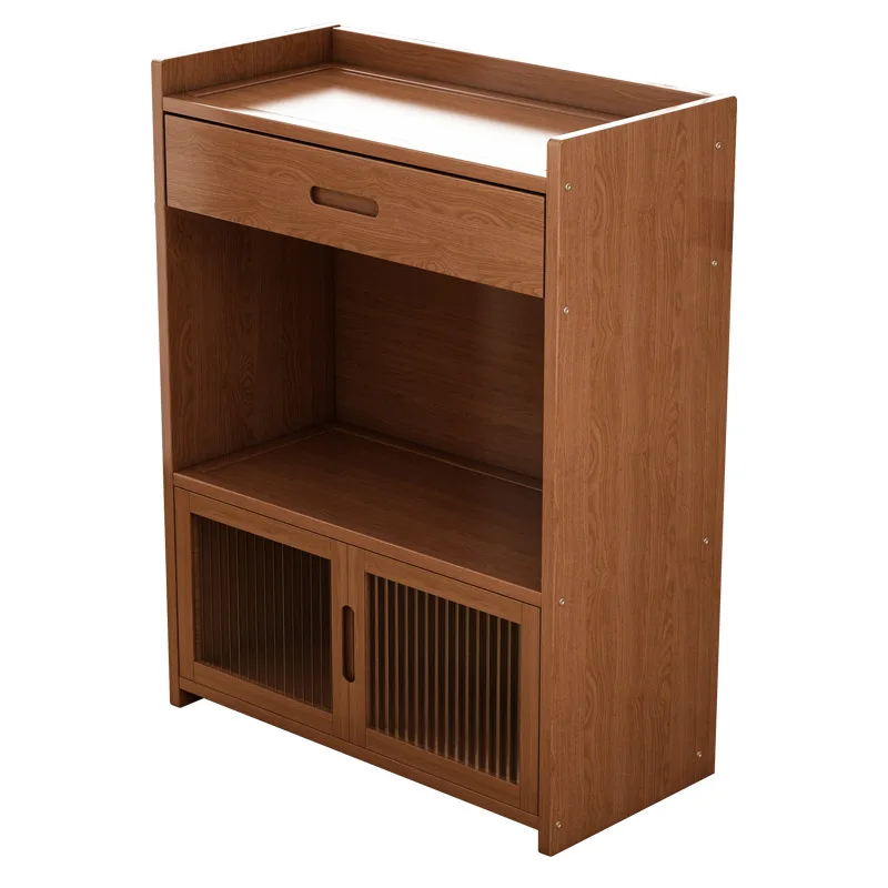 Multi-layer locker household living room storage rack tea room side cabinet tea set tea storage cabinet ornament figure