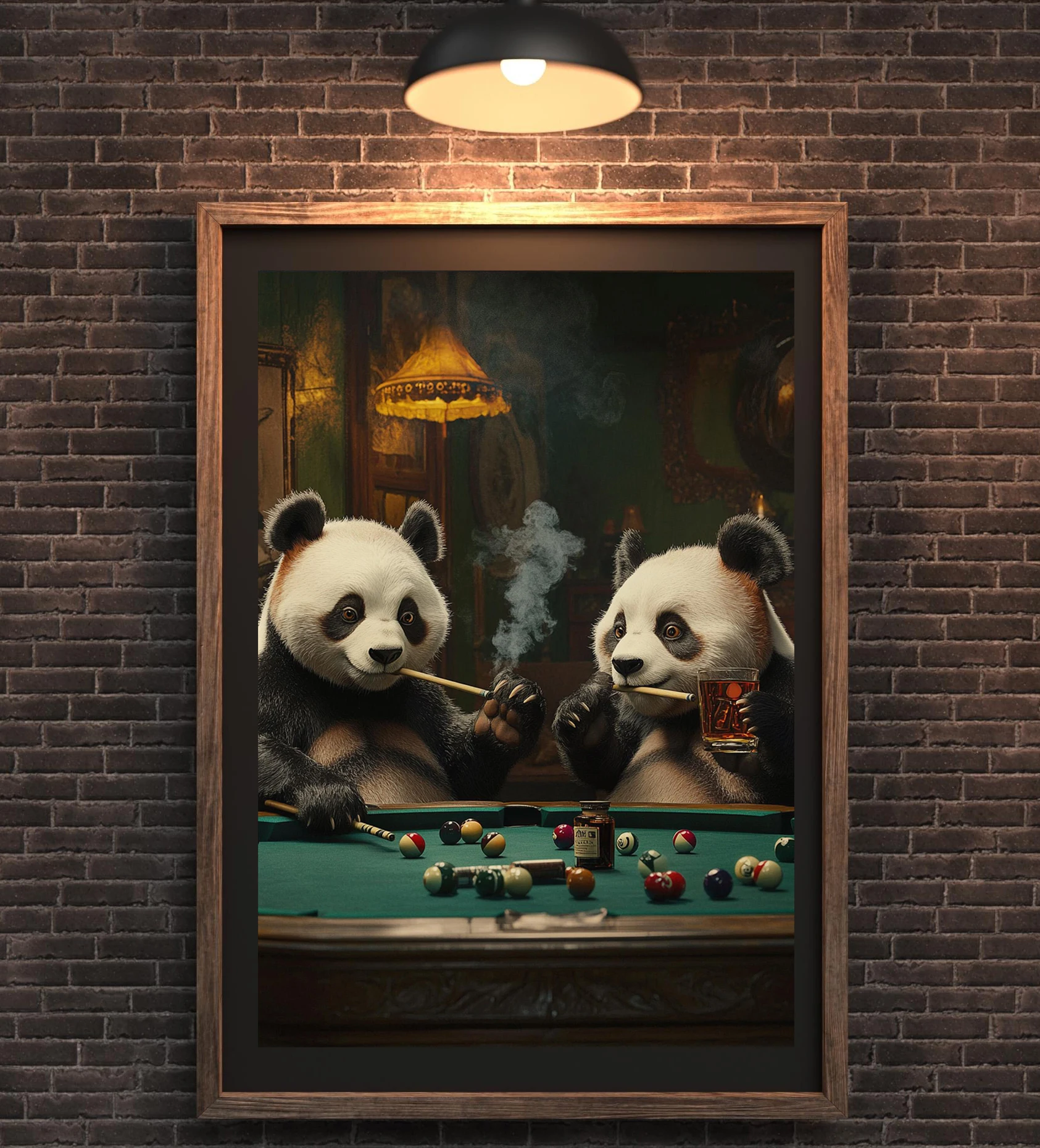 Retro Abstract Animals Casino Billiard Hall Smoke and Drink Poster Canvas Art Painting Prints Home Room Wall Picture Decor Gift