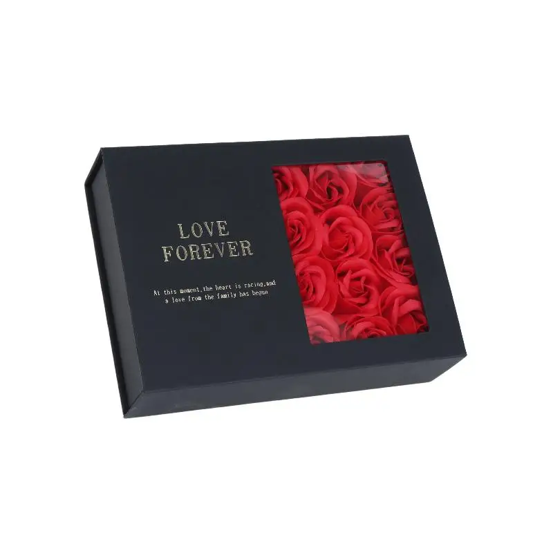 12 Rosen Seifenblumen Schmuck Geschenkbox mit Geschenktüte Valentinstag Geschenkbox für Halsketten Ohrringe Ringe Verpackungsbox – Detail 9