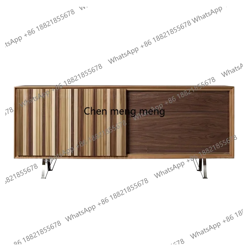 

E136Nordic solid wood sliding door dining side cabinet, minimalist, luxury storage cabinet
