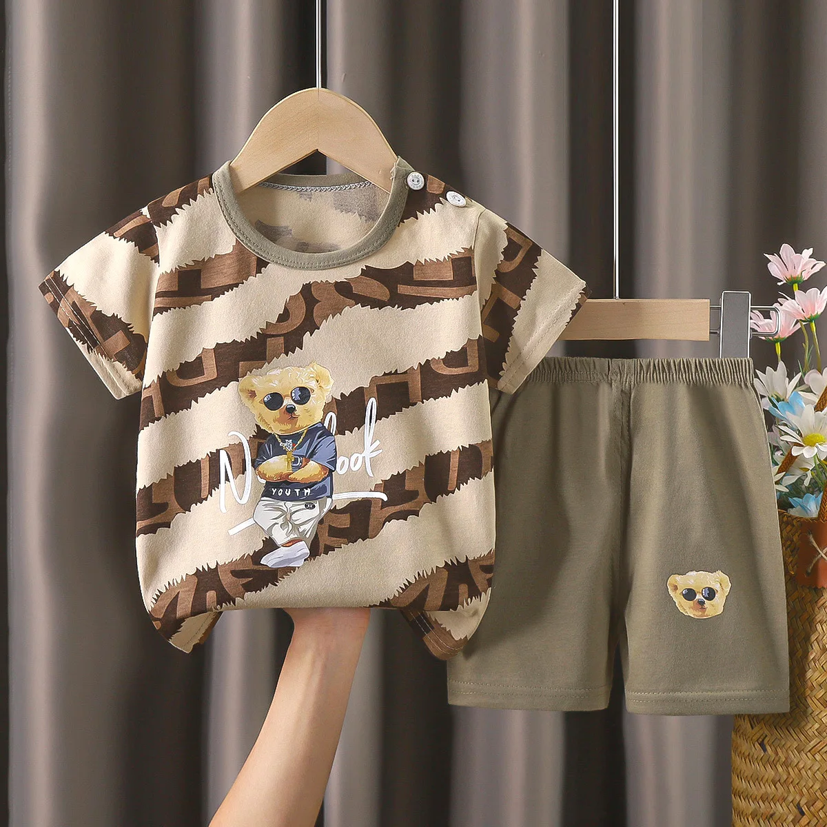 0-4year baby boy Summer Sets cartoon Short sleeve Shirt + Pants 2pcs for Toddler Boy clothes