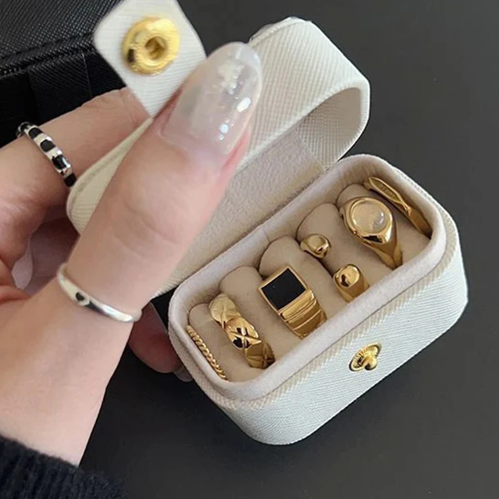 Jewelry Storage Box Portable Jewelry Case Mini Earrings Ring Storage Container Jewelry Organizer Display Travel Packaging Box