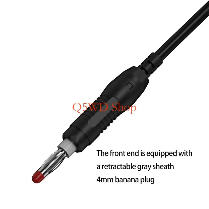 Q5WD 2pcs Retractable 4mm Banana plugs to Alligators Clip Test Leads Cable PVC Test Leads Cable for Multimeter Electrical Use