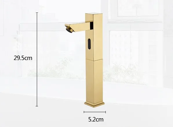 Luxury Design Touchless Bathroom Automatic Faucets Water Saving Smart Sensor Gold Faucet