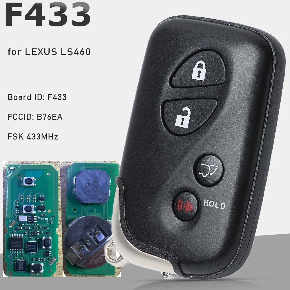 

KEYECU F433 ID платы для LEXUS LS460 Smart Remote Key 433,92 МГц 4D74 DST80 P1 98 FCC ID: B76EA TOY40 Blade