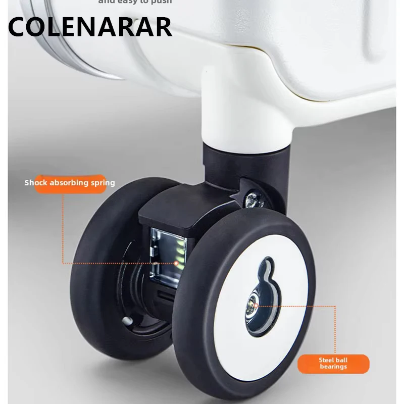 COLENARA Luggage New Front Opening Boarding Case Aluminum Frame Trolley Case 20