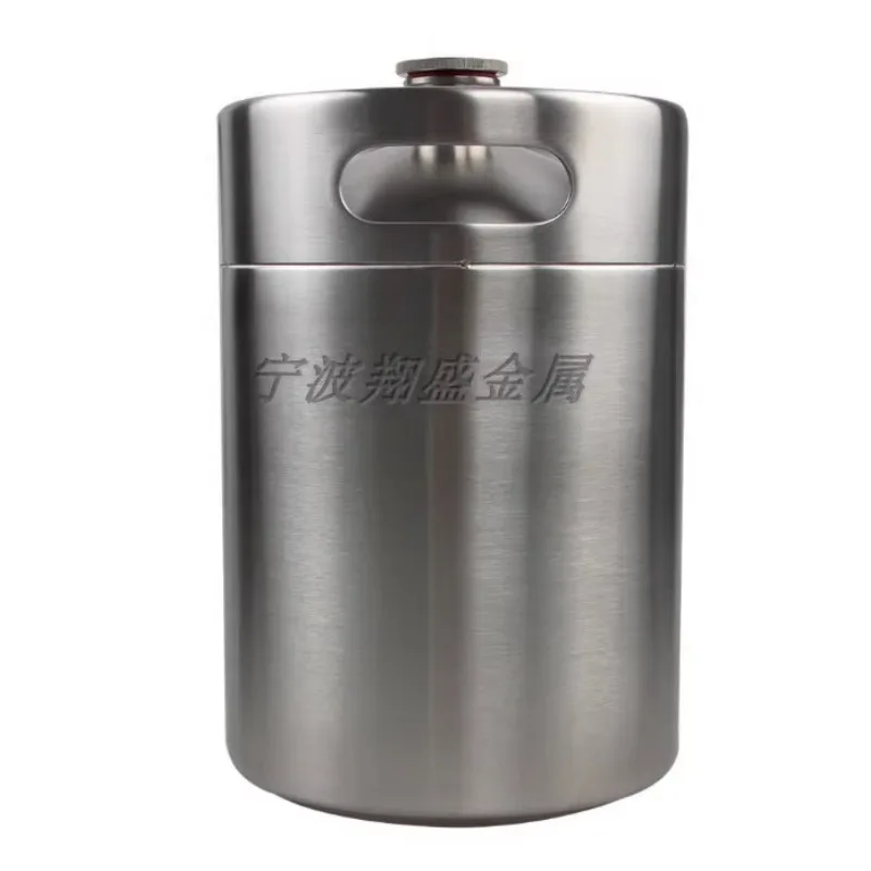 

304 Stainless Steel Brushed Fresh Beer Keg Metal Beer Can Home-brewed 2L Threaded Lid Storage Container Custom