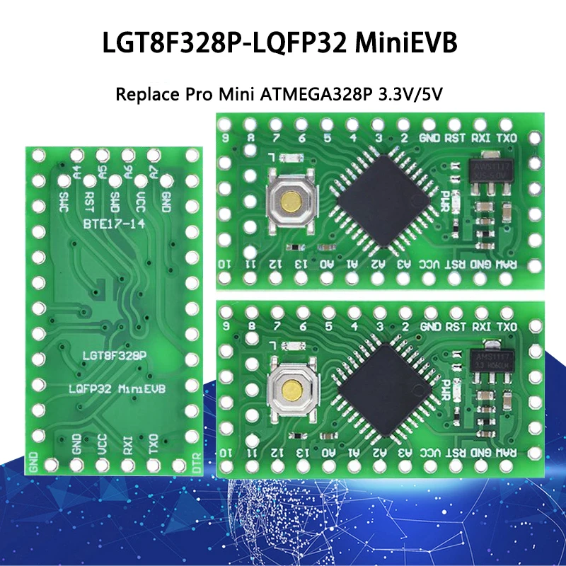 LGT8F328P LQFP32 MiniEVB 3.3V / 5V Replaces Pro Mini ATMEGA328P Fully Compatible For Arduino USE HT42B534-1 Driver