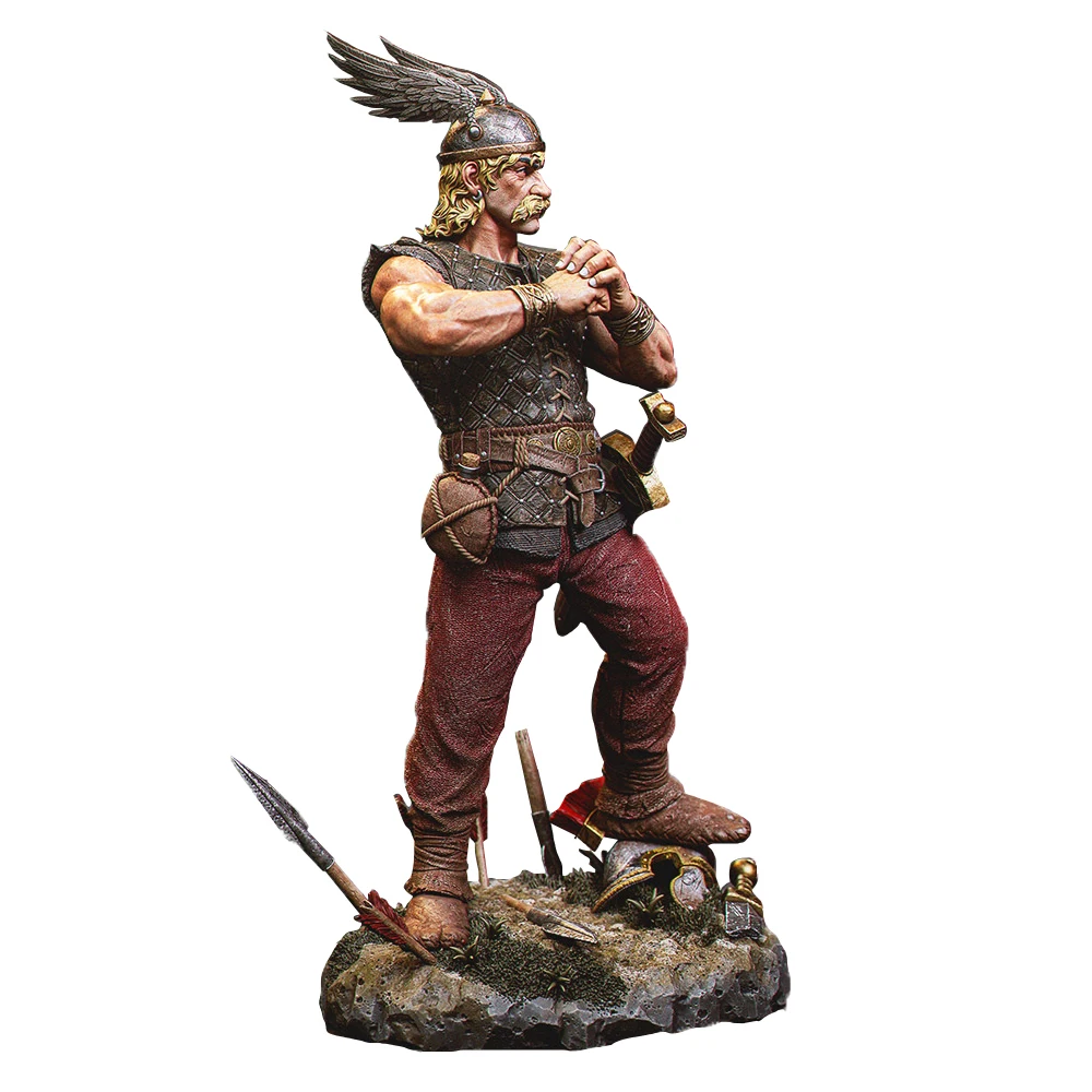Mustached Warrior 1:18 Scale Unpainted Resin Model Kit - DIY Gaulish Warrior Collectible Figure for Painting & Display (A830)