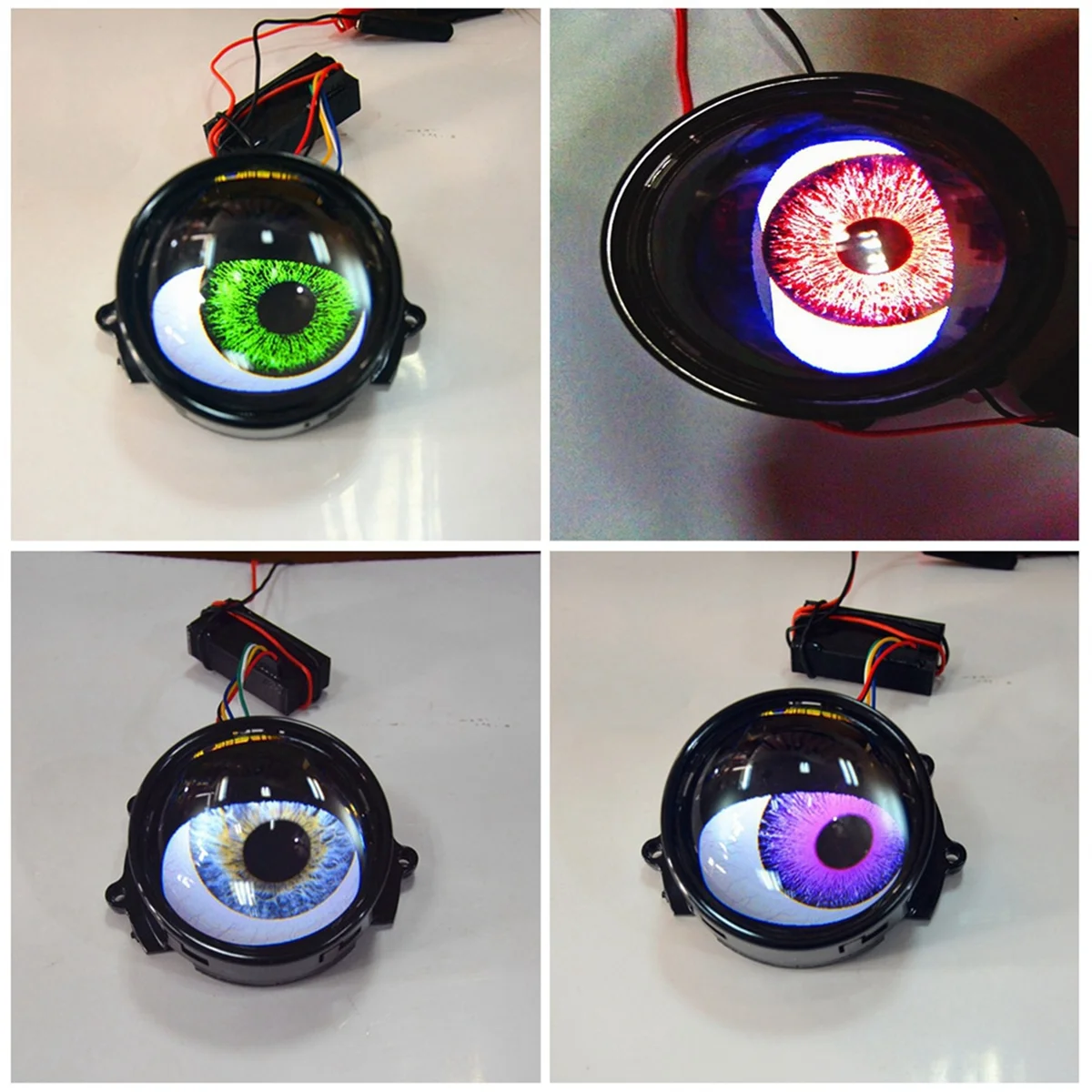 2pieces 3 Inch Devil Eyes Lens Lights for 12v Car WIFI Control Eyes Retrofit Kits Headlight Assembly Auto Accessories