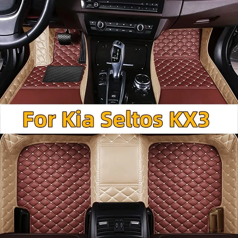 

Car Floor Mats for Kia Seltos KX3 2023 2022 2021 2020 Auto Styling Custom Waterproof Carpets Interior Accessories Foot Pads Rugs