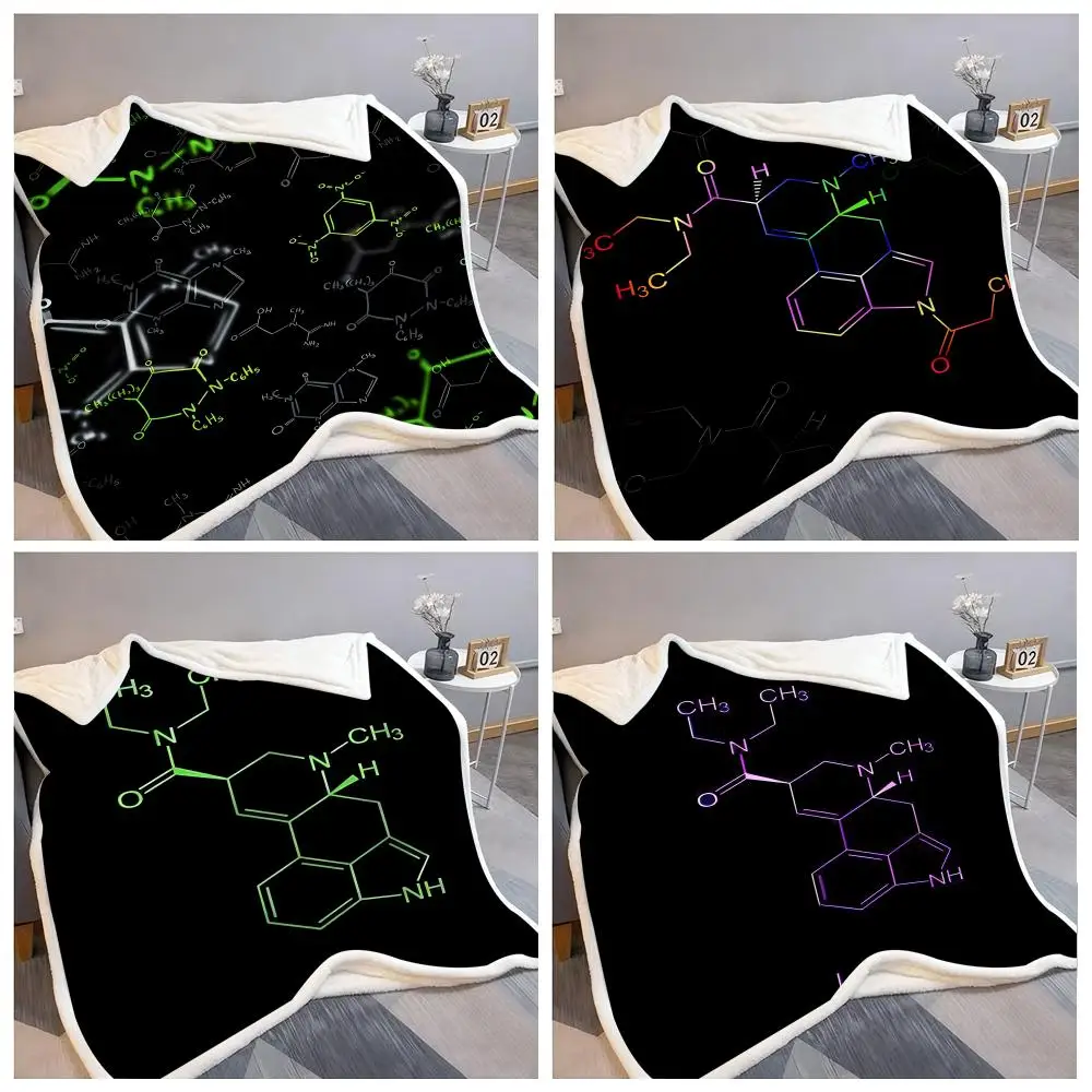 

Chemical Formula Drug Molecules Ketamine Throw Flannel Fluffy Soft Blanket Skin-Friendly Throw For Sofa Bed Office Nap Winter