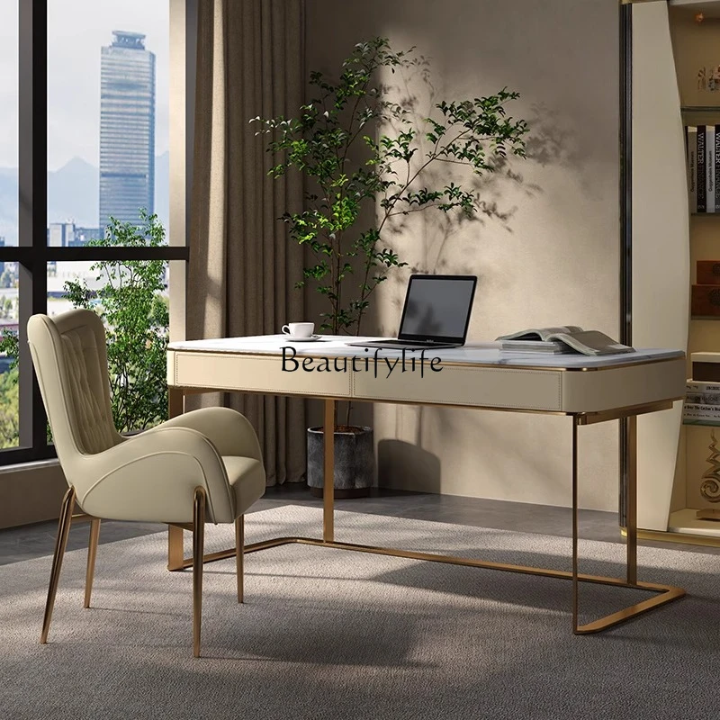 

Light luxury study home high-end fashion simple writing desk desk