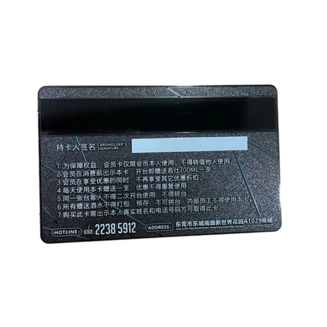 Customized inquiry Metal Business Card Engraved Platinum Cheap Custom Magnetic Stripe Membership Visiting Metal Business Card