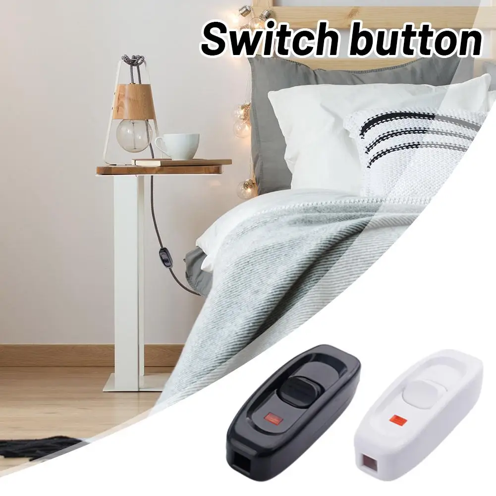 Household Bedside Lamp Switch AC 250V 10A Inline ON/OFF Cable Light Switch Indicator Desk Cord Lamp LED Table With V2Q3