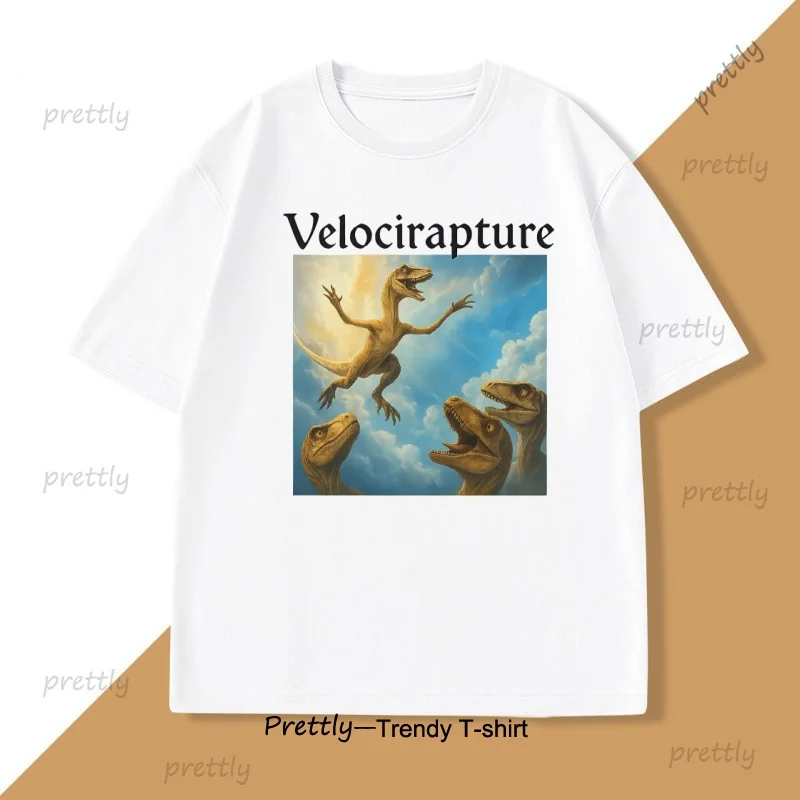 Velocirapture Lustige Dinosaurier Grafik T-Shirt Männer Frauen Harajuku Baumwolle Kurzarm Gedruckt T-shirt Mann Kleidung Streetwear